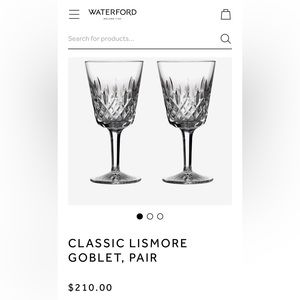 Waterford Lismore Goblets - 9 total